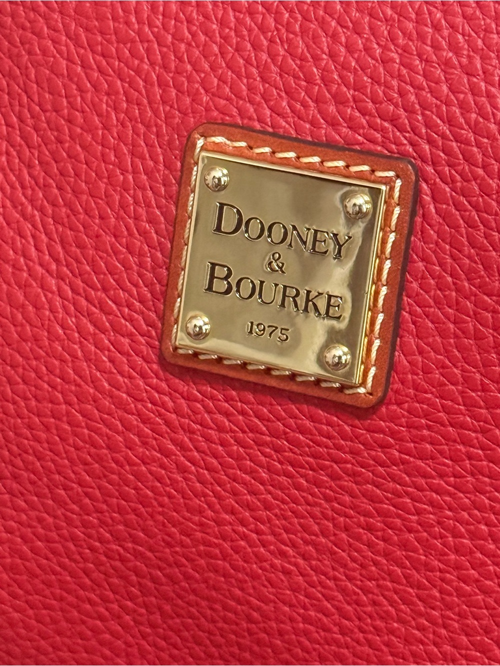 NWOT Authentic Dooney & Bourke Coral Red Leather Tassel Shoulder Hobo Bag - Picture 11 of 15